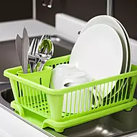 3 in 1 Large Durable Plastic Kitchen Sink Dish Rack Drying Tray