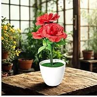 Artificial Potted Plant with Red Roses