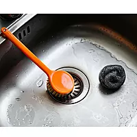 Dishwash Scrubber Set with Wire Ball Scrubber with Handle