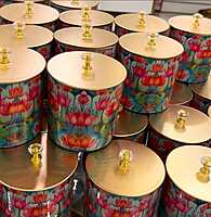 Metal printed Jars cylinder shape