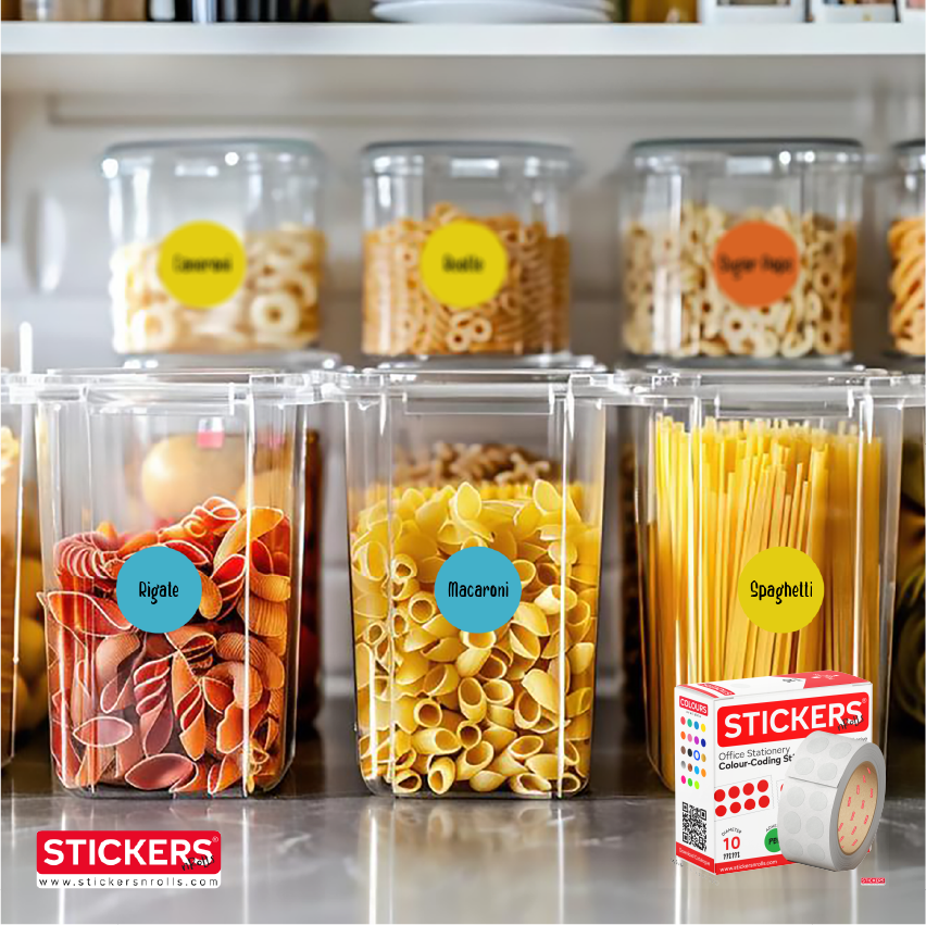 25mm - Round - Metallic Colours - Colour Coding Stickers - Permanent Adhesive