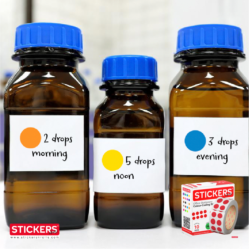 25mm - Round - Metallic Colours - Colour Coding Stickers - Permanent Adhesive