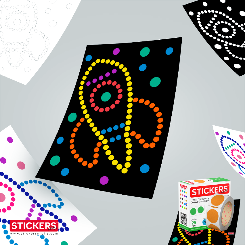 10mm - Round - Solid Colours - Colour Coding Stickers - Permanent Adhesive