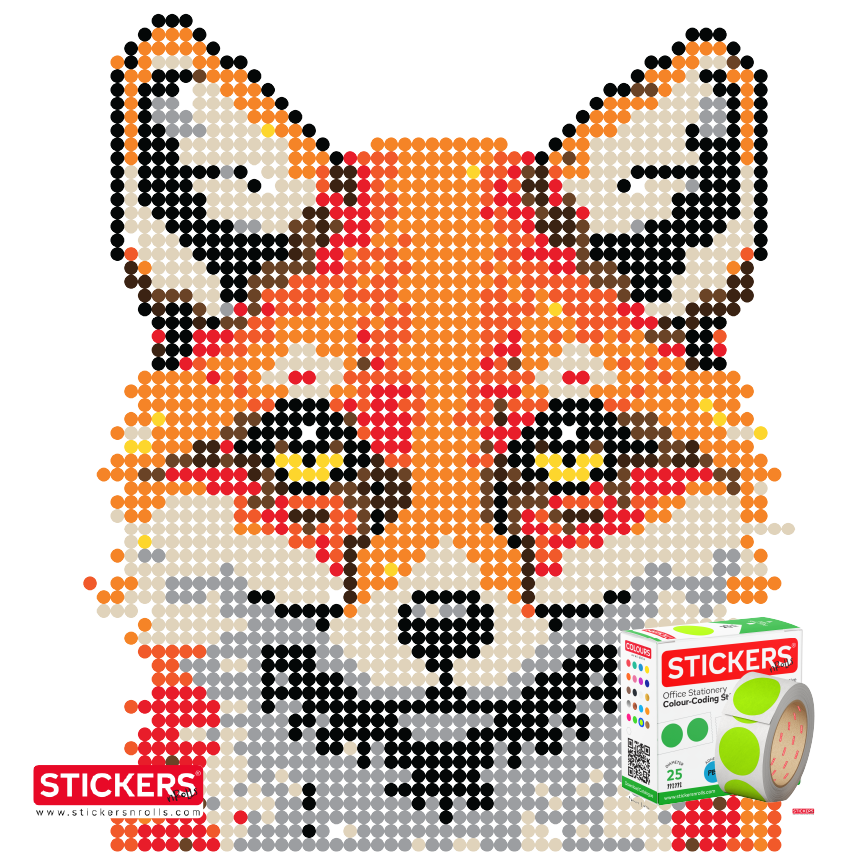 25mm - Round - Solid Colours - Colour Coding Stickers - Permanent Adhesive