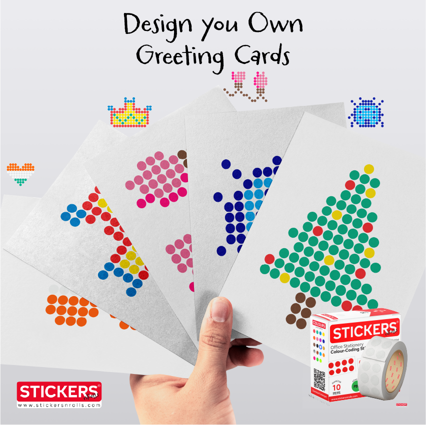 10mm - Round - Solid Colours - Colour Coding Stickers - Permanent Adhesive