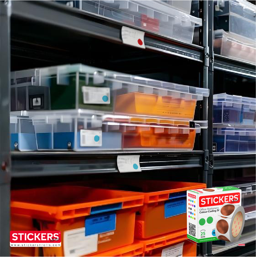 25mm - Round - Solid Colours - Colour Coding Stickers - Permanent Adhesive