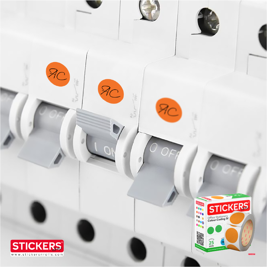 10mm - Round - Metallic - Colour Coding Stickers - Permanent Adhesive