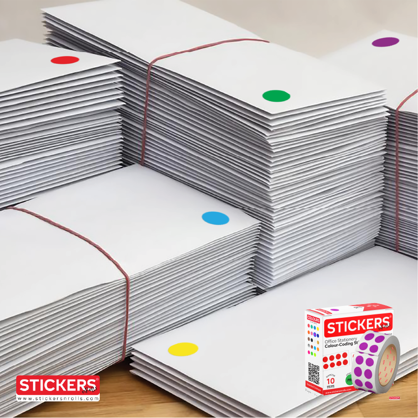 25mm - Round - Solid Colours - Colour Coding Stickers - Permanent Adhesive