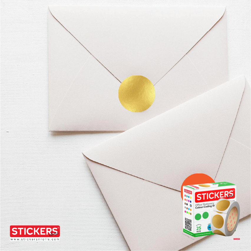 25mm - Round - Metallic Colours - Colour Coding Stickers - Permanent Adhesive