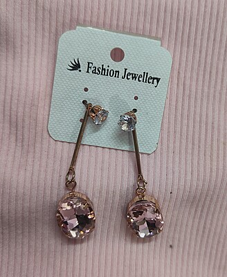 Baby Pink Stone earring best choice for for any casual and office party wear Baby Pink Stone earring best choice for for any casual and office party wear