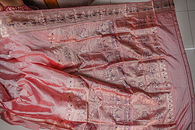 Pastel pink 2000 buta swarnachari saree