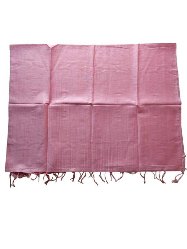 Pink Cotton Silk Solid Dupatta