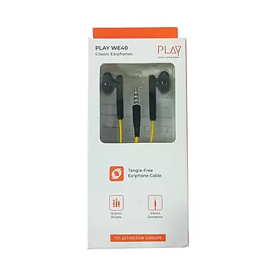 PLAY WE40 Classic Earphones Black+Yellow