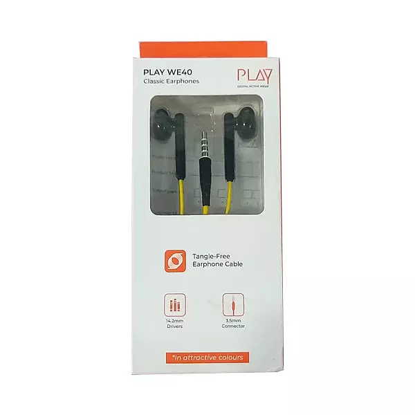 PLAY WE40 Classic Earphones Black+Yellow