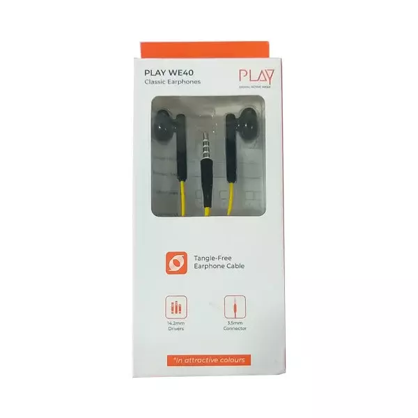 PLAY WE40 Classic Earphones Black+Yellow