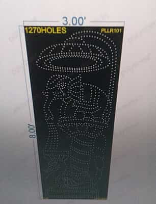PLLR101 ELEPHANT PEACOCK PILLAR 1 PART 8X3 FEET 1270 HOLES