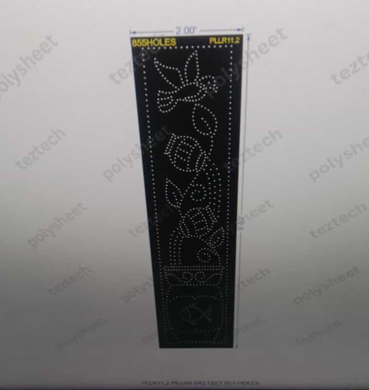 PLLR11.2 PILLAR BIRD AND WATER POT BORDER 1 PART 8X2 FEET 855 HOLES