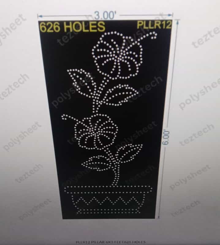 PLLR12 PILLAR FLOWER POT 1 PART 6X3 FEET 626 HOLES