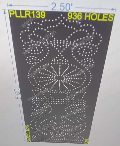 PLLR139 PILLAR 1 PART 5X2.5 FEET 936 HOLES