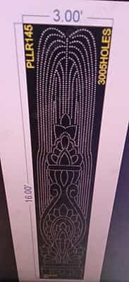 PLLR145 PILLAR 1 PART 16X3 FEET 3005 HOLES