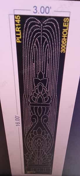 PLLR145 PILLAR 1 PART 16X3 FEET 3005 HOLES