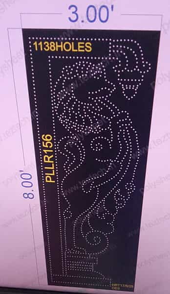 PLLR156 PILLER 1 PART 8X3 FEET 1138 HOLES