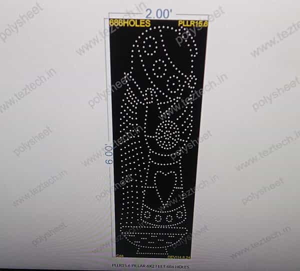 PLLR15.6 HAND POT WATER BORDER PILLAR 1 PART 6X2 FEET 686 HOLES