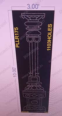 PLLR175 PILLAR 1 PART IOX3 FEET1103 HOLES