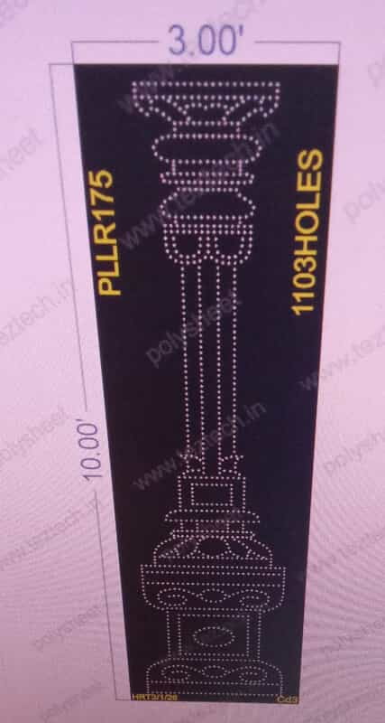 PLLR175 PILLAR 1 PART IOX3 FEET1103 HOLES