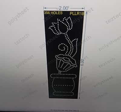 PLLR18 LOTUS FLOWER PILLAR 1 PART 6X2 FEET 356 HOLES