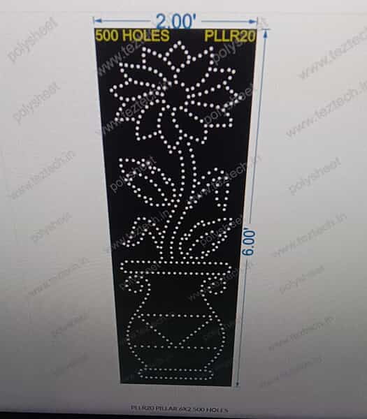 PLLR20 SUNFLOWER POT PILLAR 1 PART 6X2 FEET 500 HOLES