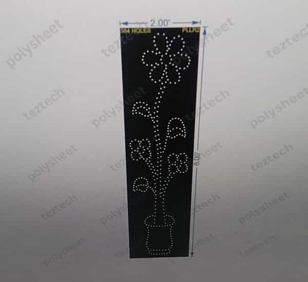 PLLR2 FLOWER PILLAR 1 PART 8X2 FEET 384 HOLES TEZTECH1.5 BLACK 9MM LED