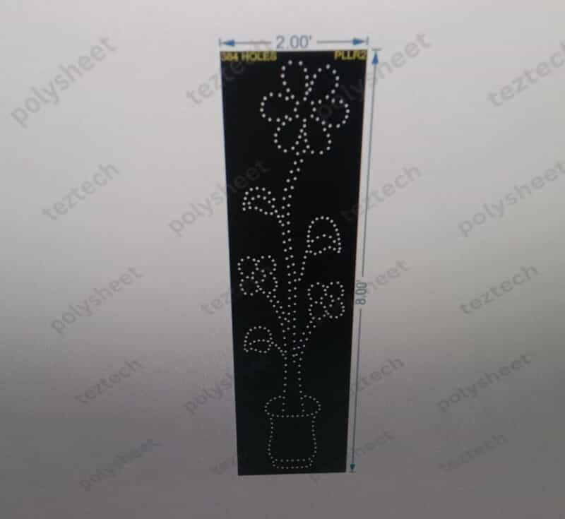 PLLR2 FLOWER PILLAR 1 PART 8X2 FEET 384 HOLES TEZTECH1.5 BLACK 9MM LED
