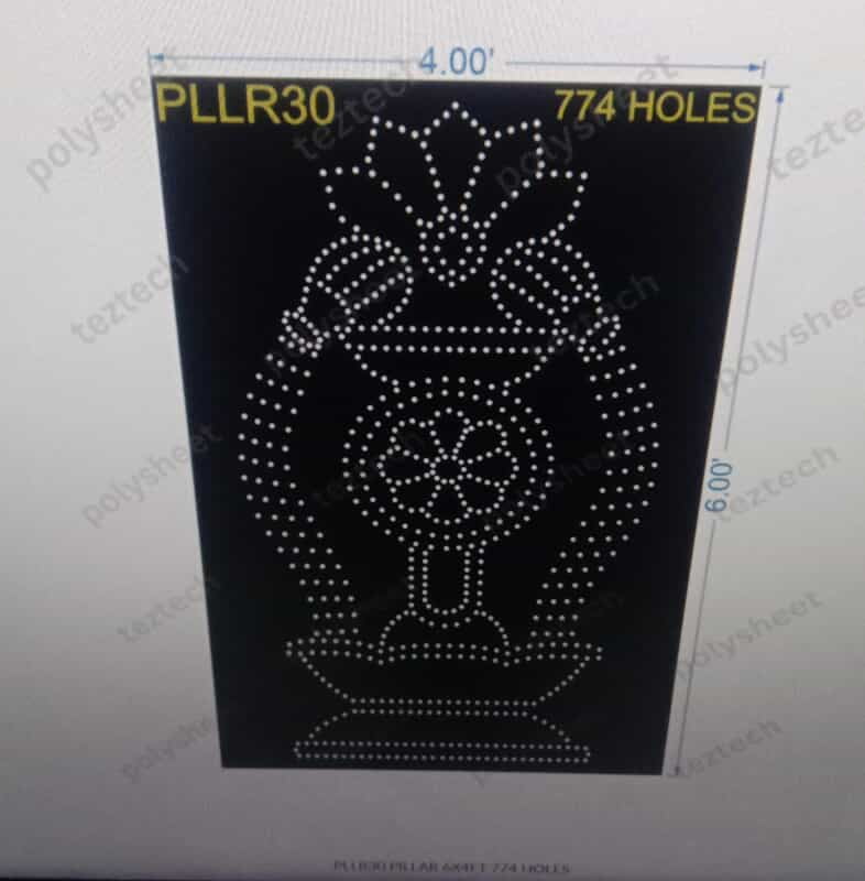PLLR30 POT WATER FLOWER PILLAR 1 PART 6X4 FEET 774 HOLES