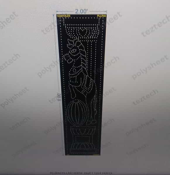 PLLR44 HORSE BALL BORDER PILLAR 1 PART 8X2 FEET 1224 HOLES