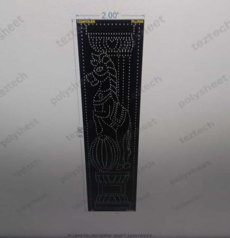 PLLR44 HORSE BALL BORDER PILLAR 1 PART 8X2 FEET 1224 HOLES