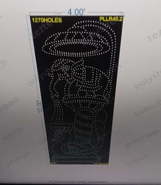 PLLR45.2 ELEPHANT PEACOCKWATER UMBRELLA PILLAR 1 PART10X4 FEET 1270 HOLES