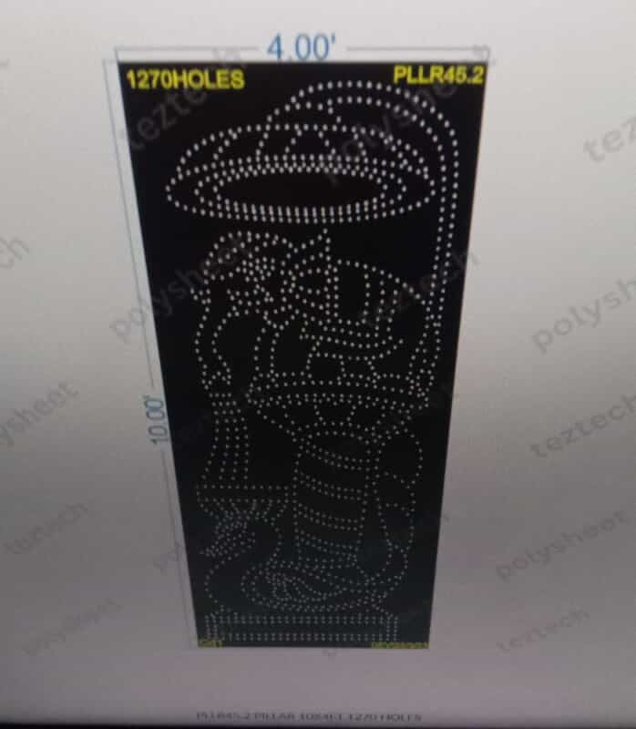 PLLR45.2 ELEPHANT PEACOCKWATER UMBRELLA PILLAR 1 PART10X4 FEET 1270 HOLES