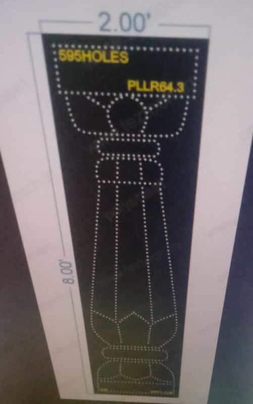 PLLR64.3 GATE PILLAR 8X2 FEET 595 HOLES