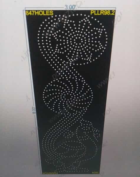 PLLR98.2 PEACOCK PILLAR 1 PART 8X3 FEET 847 HOLES