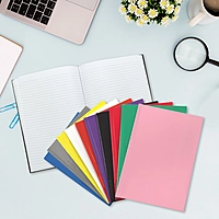 A5 160 Pages 8mm Ruled Charcoal Black Casebound Notebook