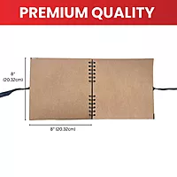 30 Sheets 20x20cm Spiral Bound 180gsm Kraft Scrapbook with Ribbon Closure and Metal Corners