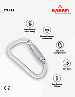 KARAM PN114 STEEL KARABINER, TRIPLE LOCKING-