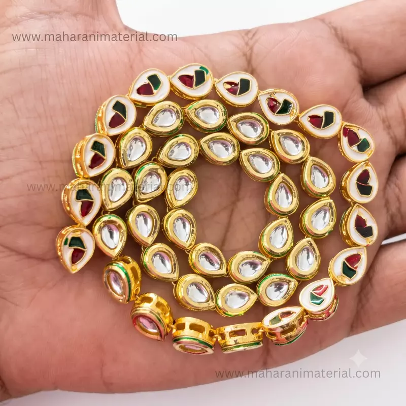 Polki Kundan Drop | White