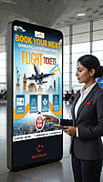 AIRPORT DIGITAL DISPLAY STANDING UNIT