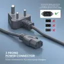Portronics Konnect G1 Desktop Power Cable 1.5m – 3 Pin Power Cord