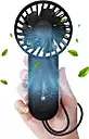 Portronics 2722 Dual Breeze Fan – Handheld Fan | Rechargeable | 3 Speed | 12 Blades | Black