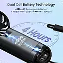 Portronics 2722 Dual Breeze Fan – Handheld Fan | Rechargeable | 3 Speed | 12 Blades | Black