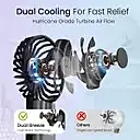 Portronics 2722 Dual Breeze Fan – Handheld Fan | Rechargeable | 3 Speed | 12 Blades | Black