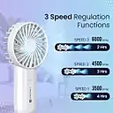Portronics 2760 Dual Breeze Fan – Handheld Fan | Rechargeable | 3 Speed | 12 Blades | White